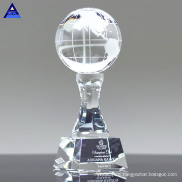 Earth Eagle Award Black Metal Golf Resin Crystal Trophy Paperweight with Globe